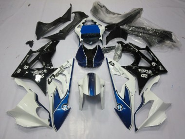 Alien Blue and White 2009-2014 BMW S1000RR Motorcycle Fairing