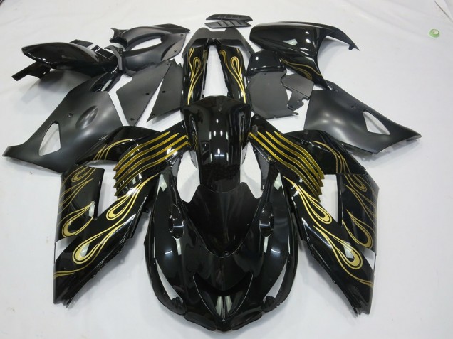 Black Gold 2006-2011 Kawasaki ZX14R Motorcycle Fairing Black Gold 2006-2011 Kawasaki ZX14R Motorcycle Fairing