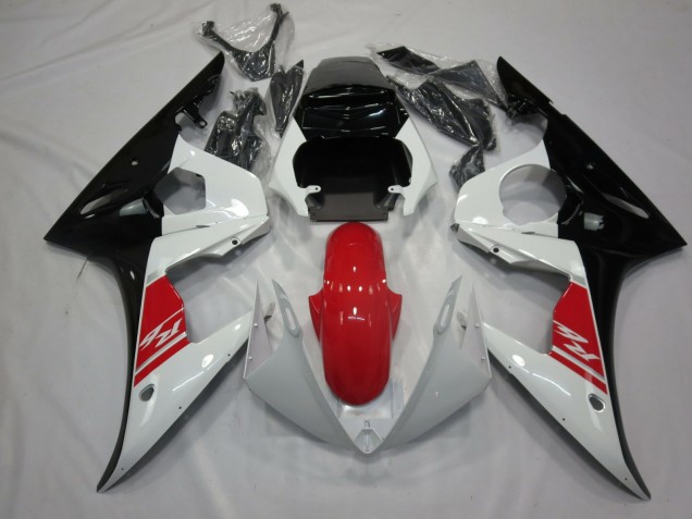 Black White and Red 2005 Yamaha R6 Motorcycle Fairing Black White and Red 2005 Yamaha R6 Motorcycle Fairing