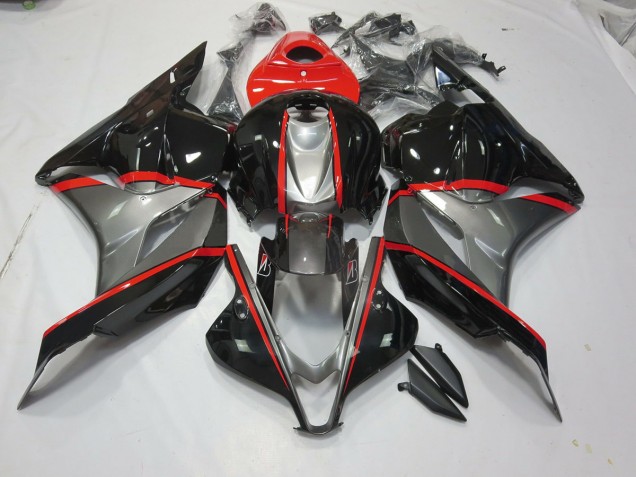 Black and Grey Red Pin 2009-2012 Honda CBR600RR Motorcycle Fairing Black and Grey Red Pin 2009-2012 Honda CBR600RR Motorcycle Fairing