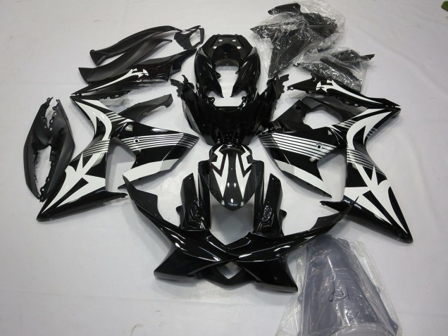 Black and White 2009-2016 Suzuki GSXR 1000 Motorcycle Fairing