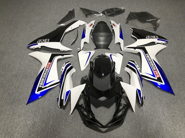 Blue Black and White writing 2011-2024 Suzuki GSXR 600-750 Motorcycle Fairing Blue Black and White writing 2011-2024 Suzuki GSXR 600-750 Motorcycle Fairing