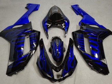 Blue Flame 2007-2008 Kawasaki ZX6R Motorcycle Fairing