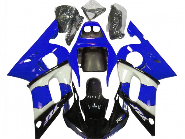 Blue White and Black 1998-2002 Yamaha R6 Motorcycle Fairing Blue White and Black 1998-2002 Yamaha R6 Motorcycle Fairing