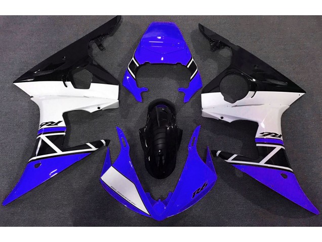 Blue White and Black 2003-2004 Yamaha R6 Motorcycle Fairing Blue White and Black 2003-2004 Yamaha R6 Motorcycle Fairing