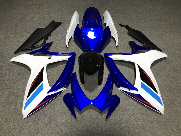 Blue White and Black 2006-2007 Suzuki GSXR 600-750 Motorcycle Fairing