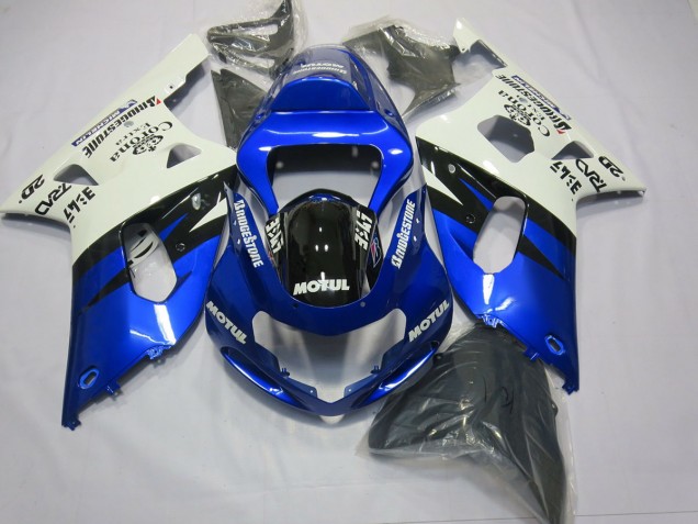 Blue and Black 2001-2003 Suzuki GSXR 600-750 Motorcycle Fairing Blue and Black 2001-2003 Suzuki GSXR 600-750 Motorcycle Fairing