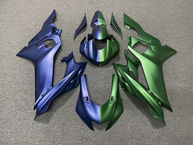 Blue and Green Split 2017-2021 Yamaha R6 Motorcycle Fairing Blue and Green Split 2017-2021 Yamaha R6 Motorcycle Fairing