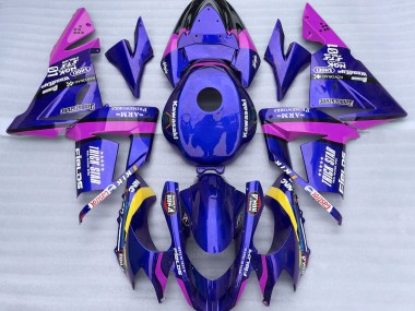 Blue and Pink Trickstar 2004-2005 Kawasaki ZX10R Motorcycle Fairing