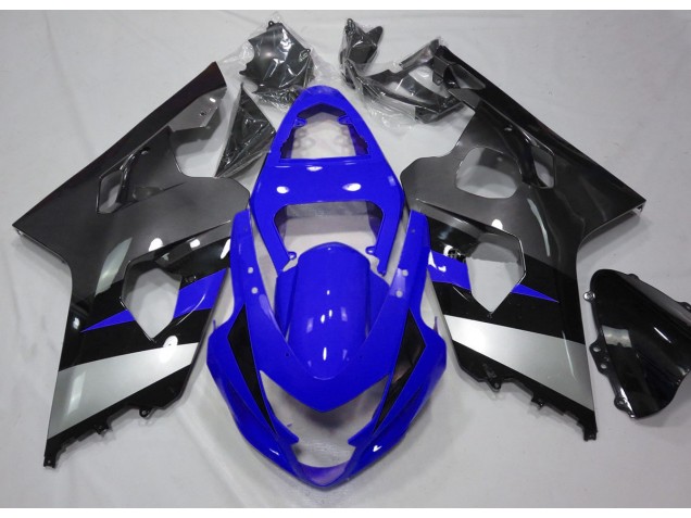 Blue and Silver 2004-2005 Suzuki GSXR 600-750 Motorcycle Fairing