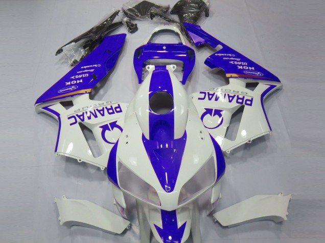 Blue and White Custom 2005-2006 Honda CBR600RR Motorcycle Fairing Blue and White Custom 2005-2006 Honda CBR600RR Motorcycle Fairing