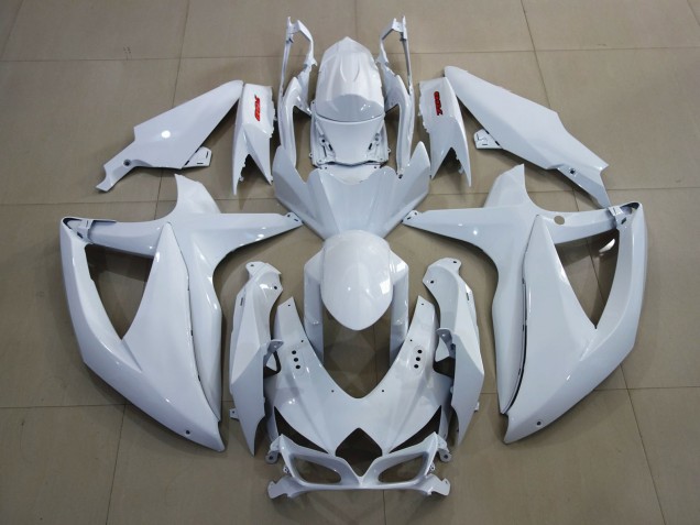 Bright White and Red 2008-2010 Suzuki GSXR 600-750 Motorcycle Fairing