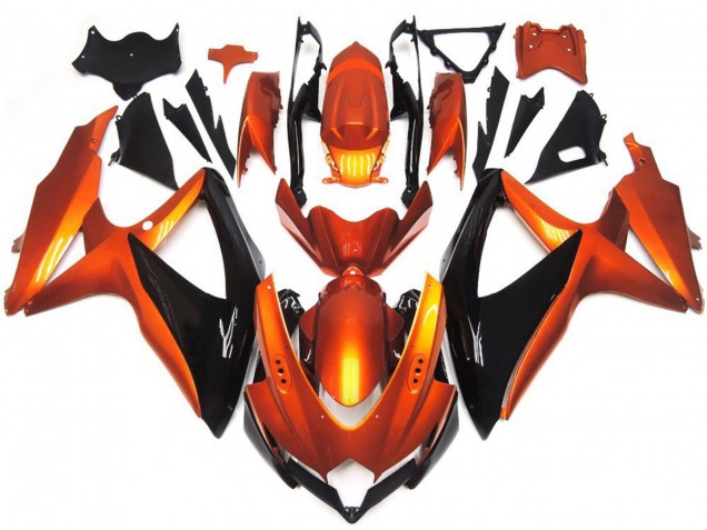 Bronze Orange and Black 2008-2010 Suzuki GSXR 600-750 Motorcycle Fairing Bronze Orange and Black 2008-2010 Suzuki GSXR 600-750 Motorcycle Fairing