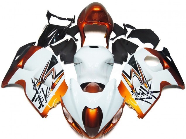 Bronze and White Style 1997-2007 Suzuki GSXR 1300 Hayabusa Motorcycle Fairing Bronze and White Style 1997-2007 Suzuki GSXR 1300 Hayabusa Motorcycle Fairing