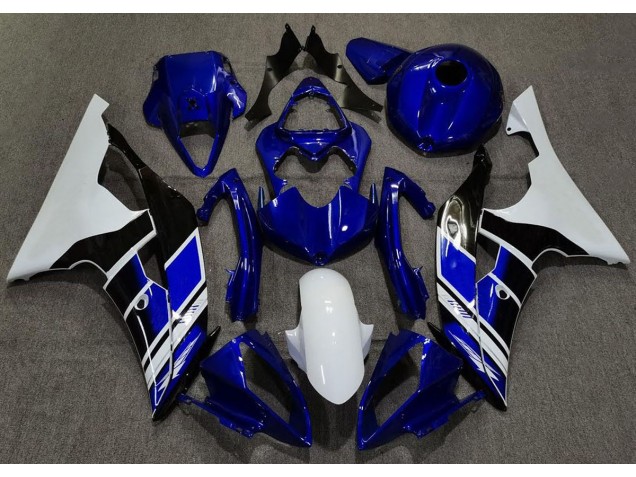 Dark Blue and White Custom 2008-2016 Yamaha R6 Motorcycle Fairing Dark Blue and White Custom 2008-2016 Yamaha R6 Motorcycle Fairing