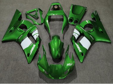 Deep Green & White 1998-2002 Yamaha R6 Motorcycle Fairing