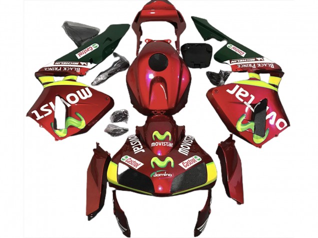 Deep Red Movistar 2003-2004 Honda CBR600RR Motorcycle Fairing Deep Red Movistar 2003-2004 Honda CBR600RR Motorcycle Fairing