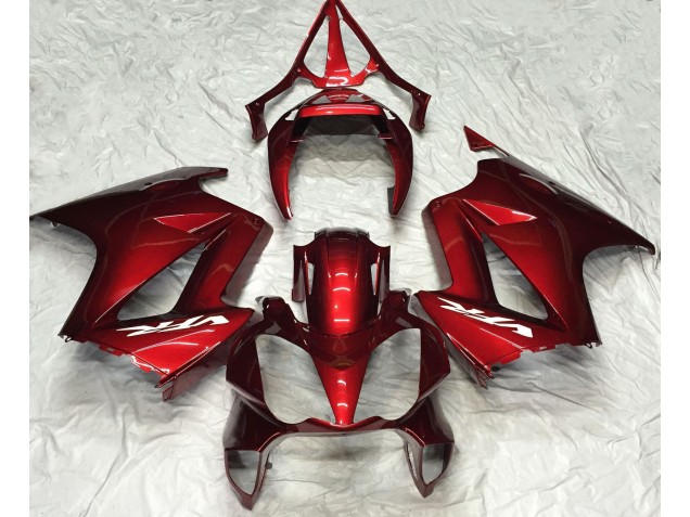 Deep Red Plain 2002-2012 Honda VFR800 Motorcycle Fairing