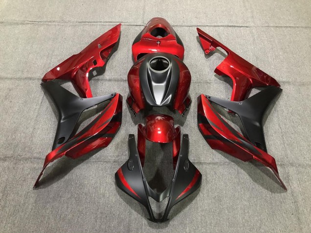 Deep Red and Matte Black 2007-2008 Honda CBR600RR Motorcycle Fairing Deep Red and Matte Black 2007-2008 Honda CBR600RR Motorcycle Fairing