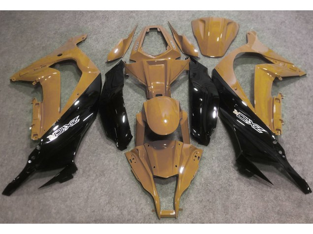 Desert Tan and Black 2016-2019 Kawasaki ZX10R Motorcycle Fairing Desert Tan and Black 2016-2019 Kawasaki ZX10R Motorcycle Fairing