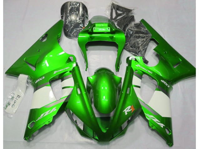 Electric Green & White 2000-2001 Yamaha R1 Motorcycle Fairing Electric Green & White 2000-2001 Yamaha R1 Motorcycle Fairing