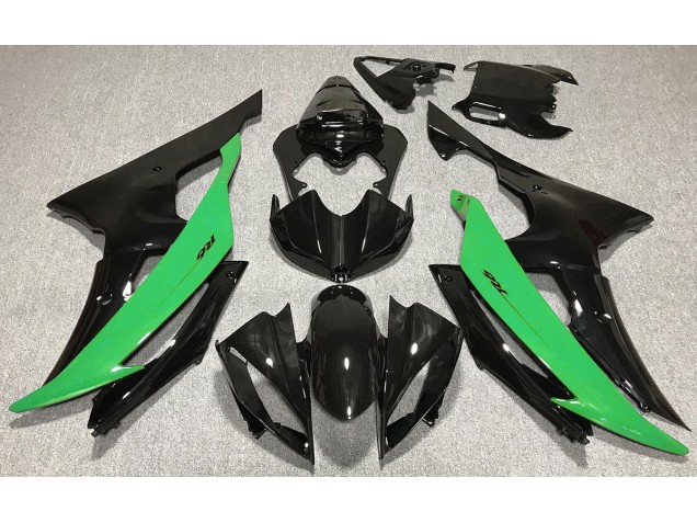 Gloss Black & Green 2008-2016 Yamaha R6 Motorcycle Fairing Gloss Black & Green 2008-2016 Yamaha R6 Motorcycle Fairing