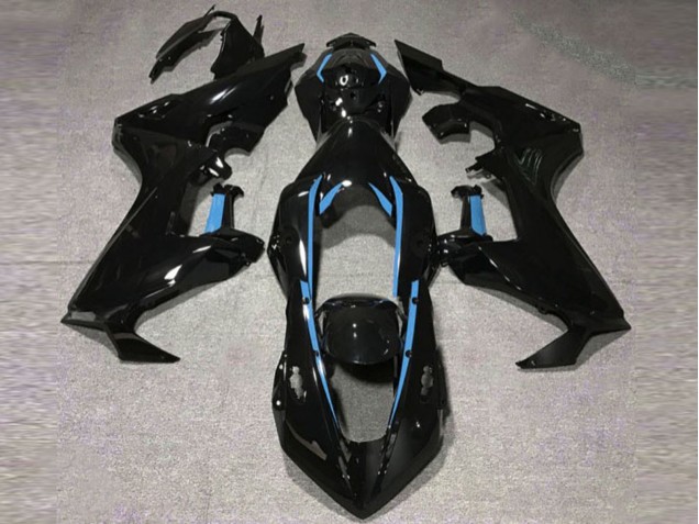 Gloss Black & Light Blue Lining 2017-2023 Honda CBR1000RR Motorcycle Fairing Gloss Black & Light Blue Lining 2017-2023 Honda CBR1000RR Motorcycle Fairing