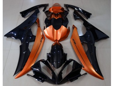 Gloss Black & Light Orange 2008-2016 Yamaha R6 Motorcycle Fairing