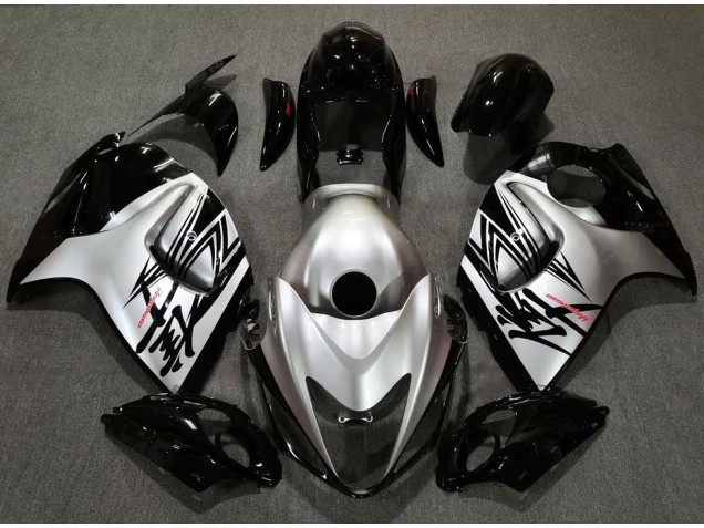 Gloss Black & Silver Design 2008-2020 Suzuki GSXR 1300 Hayabusa Motorcycle Fairing