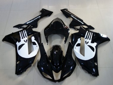 Gloss Black & Skull 2007-2008 Kawasaki ZX6R Motorcycle Fairing