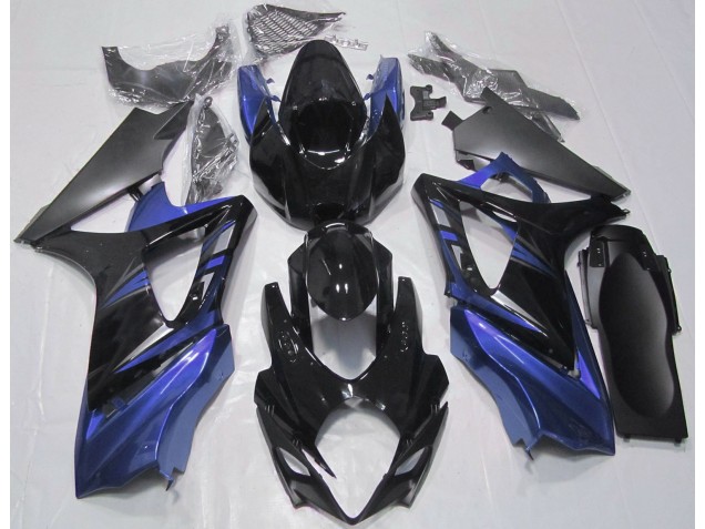 Gloss Black and Blue 2007-2008 Suzuki GSXR 1000 Motorcycle Fairing Gloss Black and Blue 2007-2008 Suzuki GSXR 1000 Motorcycle Fairing