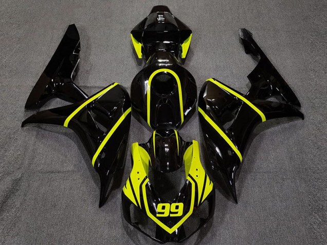 Gloss Black and Bright Yellow 2006-2007 Honda CBR1000RR Motorcycle Fairing Gloss Black and Bright Yellow 2006-2007 Honda CBR1000RR Motorcycle Fairing