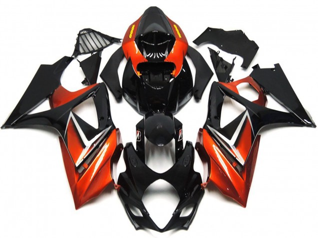 Gloss Black and Bronze Gold 2007-2008 Suzuki GSXR 1000 Motorcycle Fairing Gloss Black and Bronze Gold 2007-2008 Suzuki GSXR 1000 Motorcycle Fairing