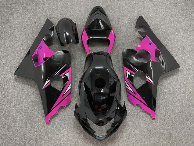 Gloss Black and Pink 2004-2005 Suzuki GSXR 600-750 Motorcycle Fairing Gloss Black and Pink 2004-2005 Suzuki GSXR 600-750 Motorcycle Fairing