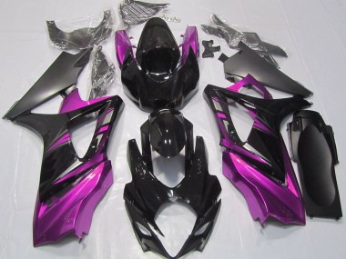 Gloss Black and Pink 2007-2008 Suzuki GSXR 1000 Motorcycle Fairing