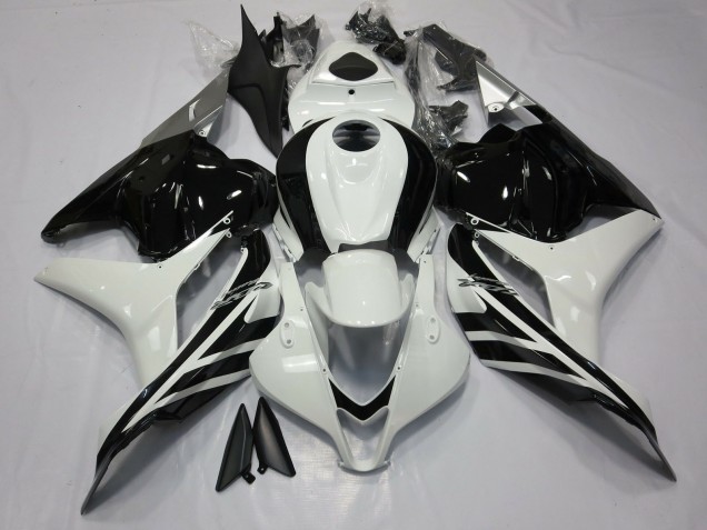 Gloss Black and White 2009-2012 Honda CBR600RR Motorcycle Fairing Gloss Black and White 2009-2012 Honda CBR600RR Motorcycle Fairing