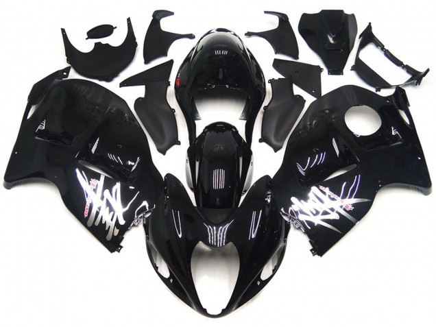 Gloss Black with Silver Decals 1997-2007 Suzuki GSXR 1300 Hayabusa Motorcycle Fairing Gloss Black with Silver Decals 1997-2007 Suzuki GSXR 1300 Hayabusa Motorcycle Fairing