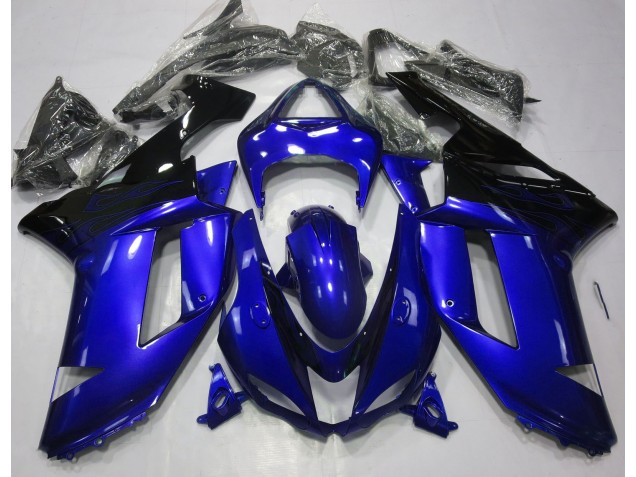 Gloss Blue & Black 2007-2008 Kawasaki ZX6R Motorcycle Fairing Gloss Blue & Black 2007-2008 Kawasaki ZX6R Motorcycle Fairing