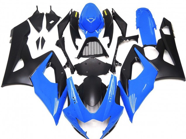Gloss Blue with Yellow Logos 2005-2006 Suzuki GSXR 1000 Motorcycle Fairing Gloss Blue with Yellow Logos 2005-2006 Suzuki GSXR 1000 Motorcycle Fairing