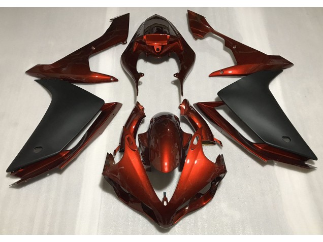 Gloss Dark Orange & Black 2007-2008 Yamaha R1 Motorcycle Fairing Gloss Dark Orange & Black 2007-2008 Yamaha R1 Motorcycle Fairing