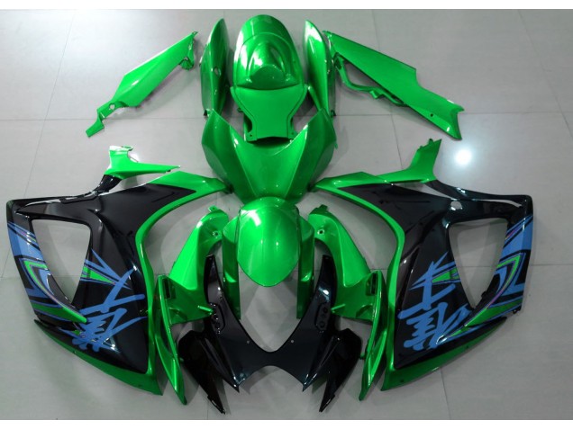Gloss Green & Black 2006-2007 Suzuki GSXR 600-750 Motorcycle Fairing Gloss Green & Black 2006-2007 Suzuki GSXR 600-750 Motorcycle Fairing