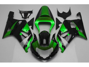 Gloss Green and Black 2001-2003 Suzuki GSXR 600-750 Motorcycle Fairing