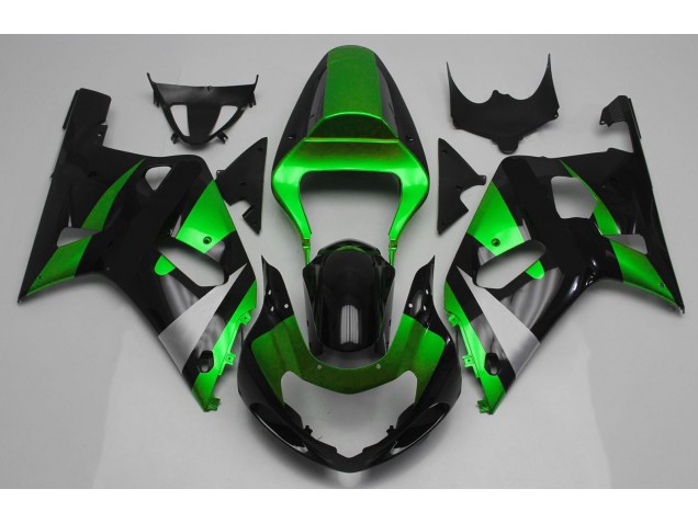 Gloss Green and Black 2001-2003 Suzuki GSXR 600-750 Motorcycle Fairing Gloss Green and Black 2001-2003 Suzuki GSXR 600-750 Motorcycle Fairing