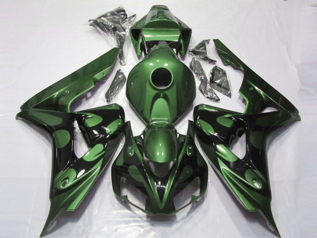 Gloss Green and Black 2006-2007 Honda CBR1000RR Motorcycle Fairing Gloss Green and Black 2006-2007 Honda CBR1000RR Motorcycle Fairing