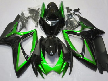 Gloss Green and Black 2006-2007 Suzuki GSXR 600-750 Motorcycle Fairing