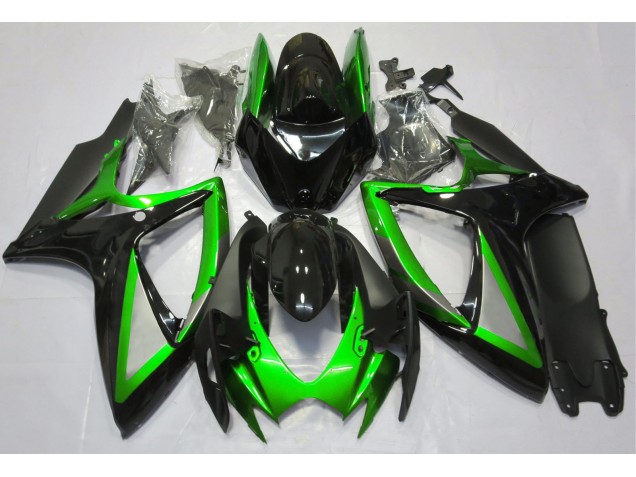 Gloss Green and Black 2006-2007 Suzuki GSXR 600-750 Motorcycle Fairing Gloss Green and Black 2006-2007 Suzuki GSXR 600-750 Motorcycle Fairing