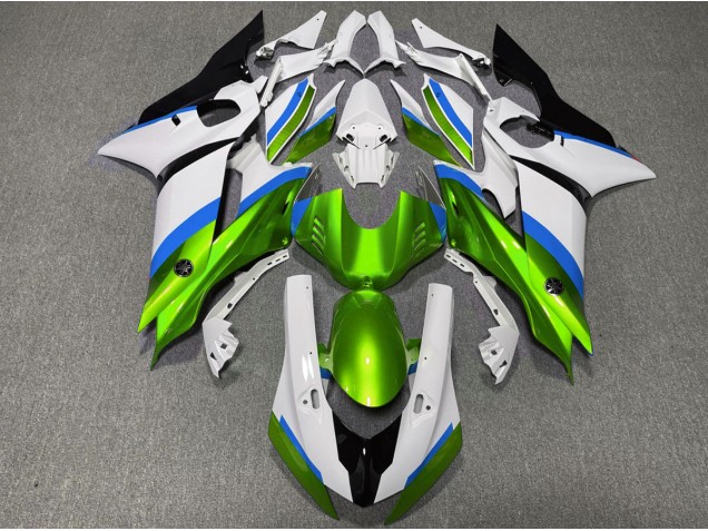 Gloss Green and Light Blue 2017-2021 Yamaha R6 Motorcycle Fairing Gloss Green and Light Blue 2017-2021 Yamaha R6 Motorcycle Fairing