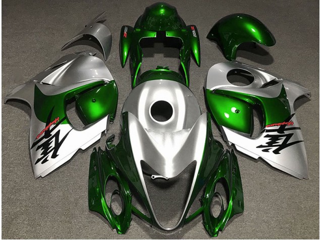 Gloss Green and Silver 2008-2020 Suzuki GSXR 1300 Hayabusa Motorcycle Fairing