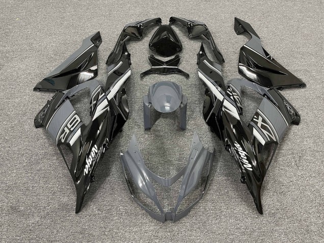 Gloss Grey and Black 2013-2018 Kawasaki ZX6R Motorcycle Fairing Gloss Grey and Black 2013-2018 Kawasaki ZX6R Motorcycle Fairing
