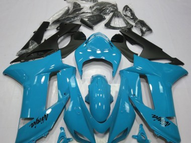 Gloss Light Blue 2007-2008 Kawasaki ZX6R Motorcycle Fairing